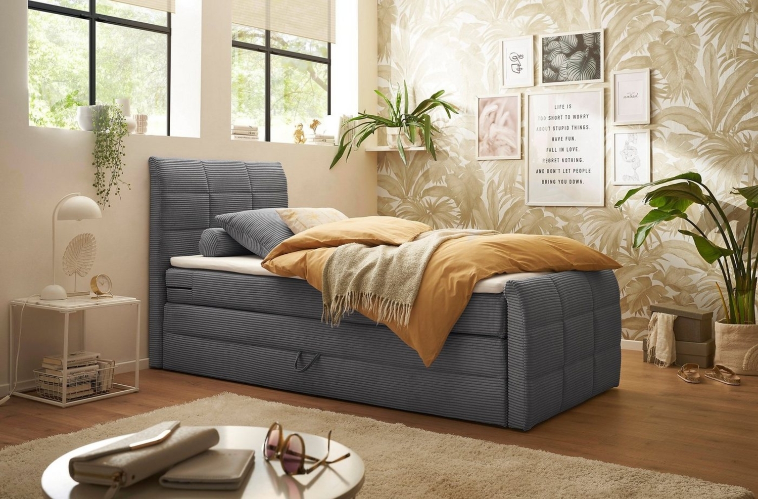 ED EXCITING DESIGN Boxspringbett Bolivia, harte Seite mit Kokosmatte, weiche Seite mit Filzabdeckung Bild 1