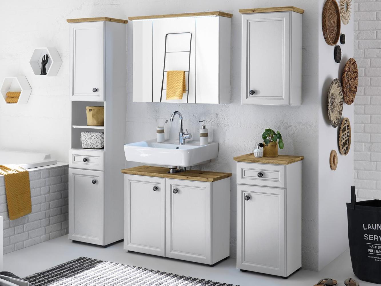 Badezimmer-Set >Tomlin< (5-teilig) in Weiß - 205x191x47cm (BxHxT) Bild 1