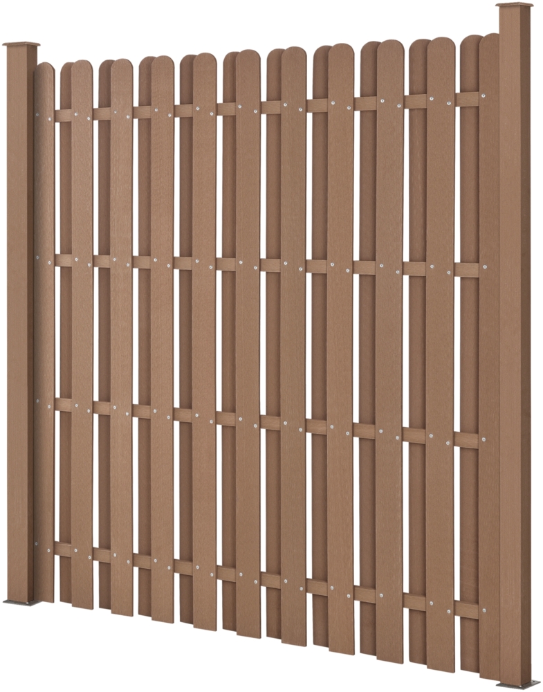 WPC Gartenzaun 185x193 cm Braun [neu. holz] Bild 1