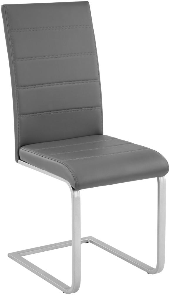 4 Schwingstühle, Kunstleder - grau Bild 1