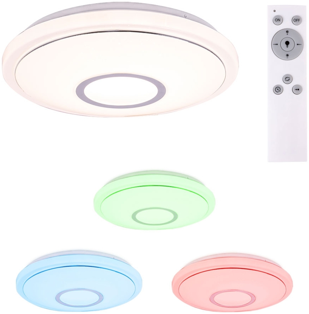 RGB LED Deckenlampe, Fernbedienung, App- und Sprachsteuerung Bild 1