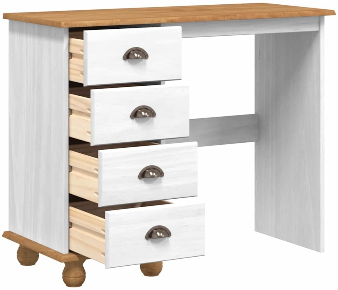 vidaXL Schreibtisch ASKIM Weiß 95 x 40 x 75 cm Massivholz Kiefer 4105450 Bild 1