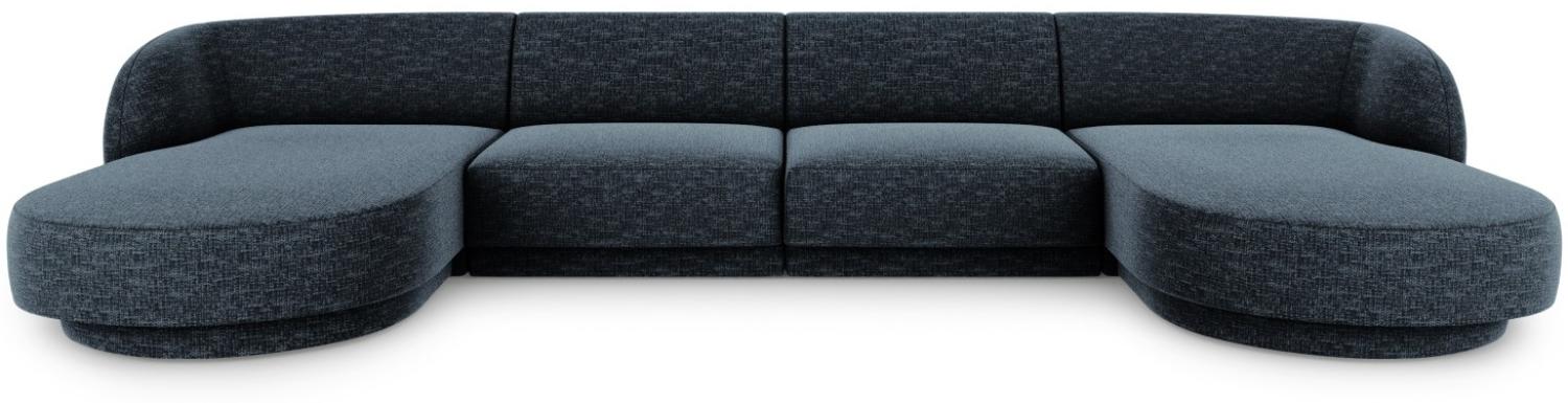 Micadoni 5-Sitzer Panorama Sofa Miley | Bezug Royal Blue | Beinfarbe Black Plastic Bild 1