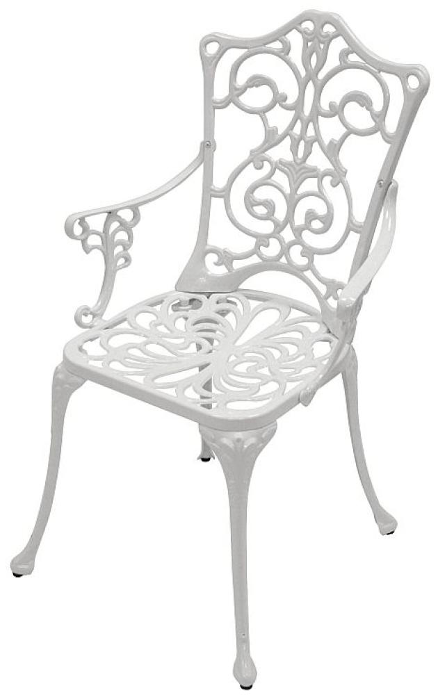 Sessel Jugendstil Aluguss weiss Bild 1