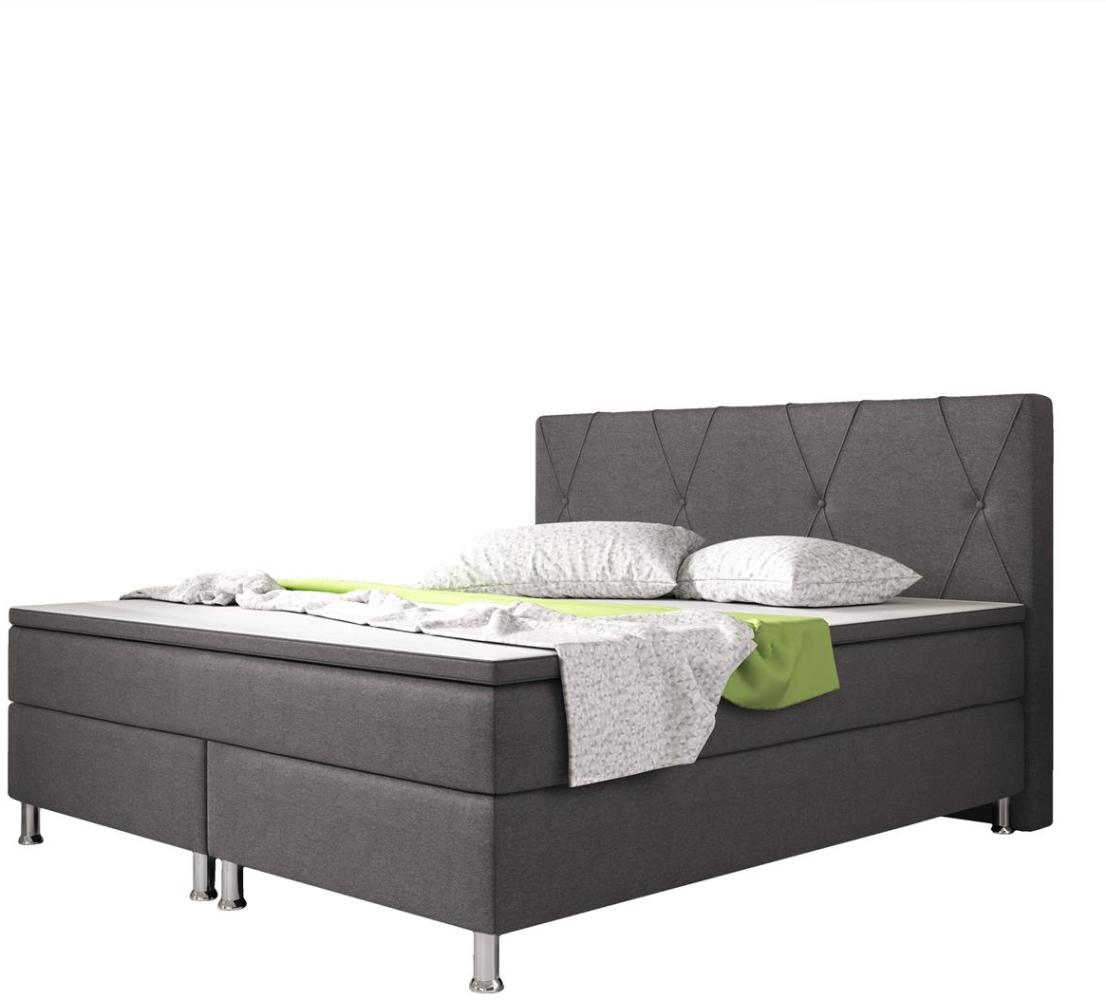 Boxspringbett Boston 180x200 Webstoff Anthrazit Bild 1