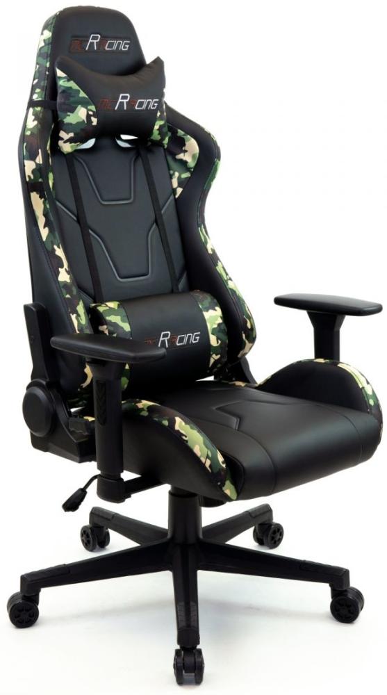 Bürostuhl Mc Racing schwarz und Tarnfarbe Bild 1