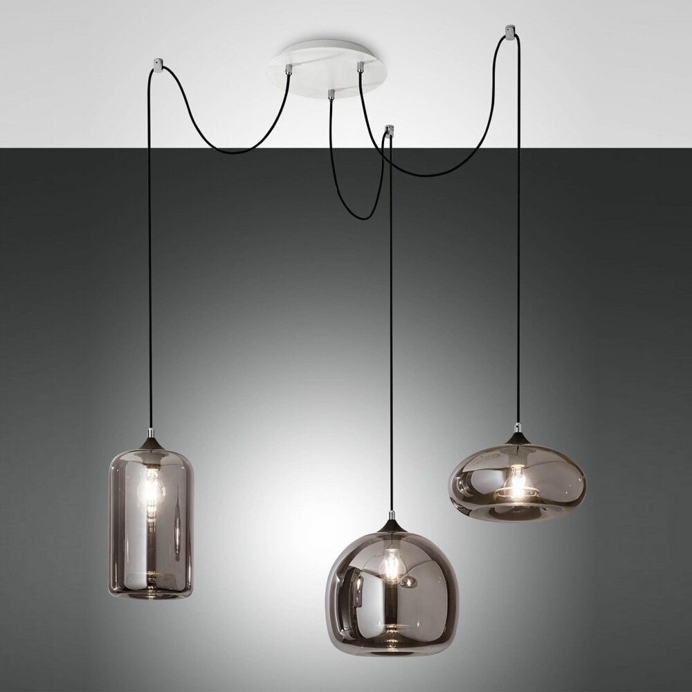 FABAS LUCE No. 3496-47-126 Pendelleuchte Fiona Rauchglas E27 3-flammig Bild 1