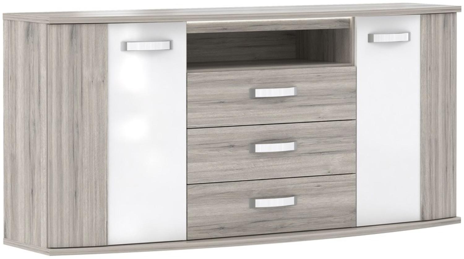 Sideboard Rubio 11 Sandeiche weiß Hochglanz 170 x 82 x 48 cm Kommode LED Bild 1