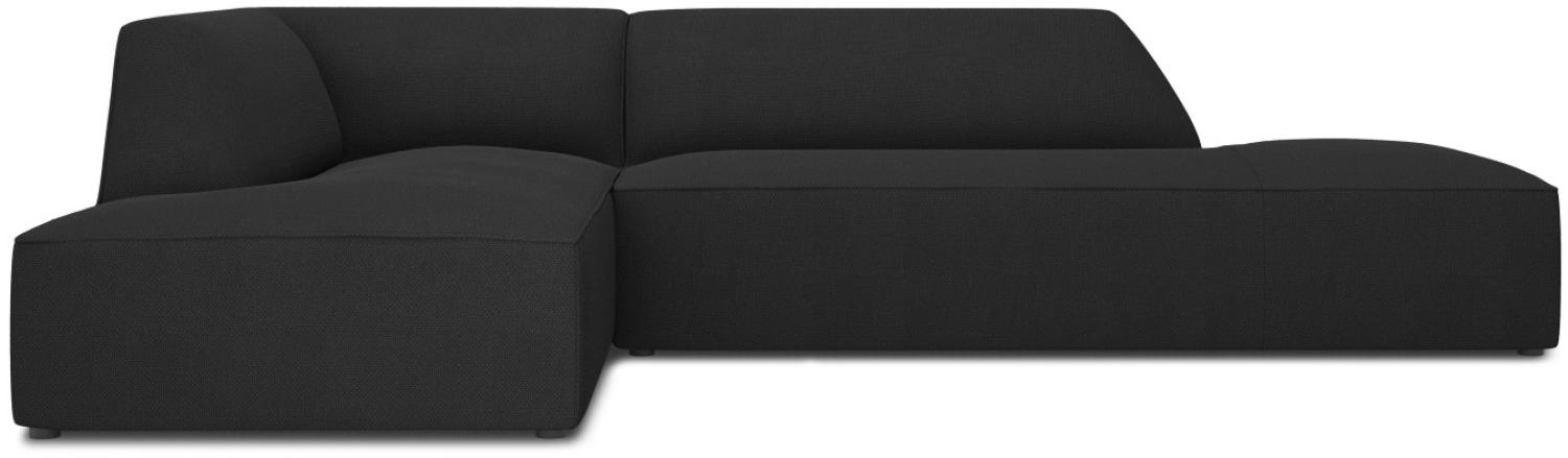 Micadoni 4-Sitzer Modular Ecke links Sofa Ruby | Bezug Black | Beinfarbe Black Plastic Bild 1