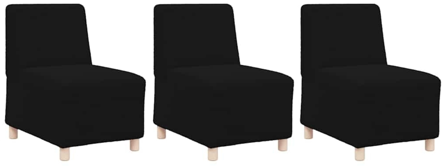 vidaXL Modulares Armfreies Sofa 3 pcs Schwarz 55 x 74 x 82 cm 3399830 Bild 1