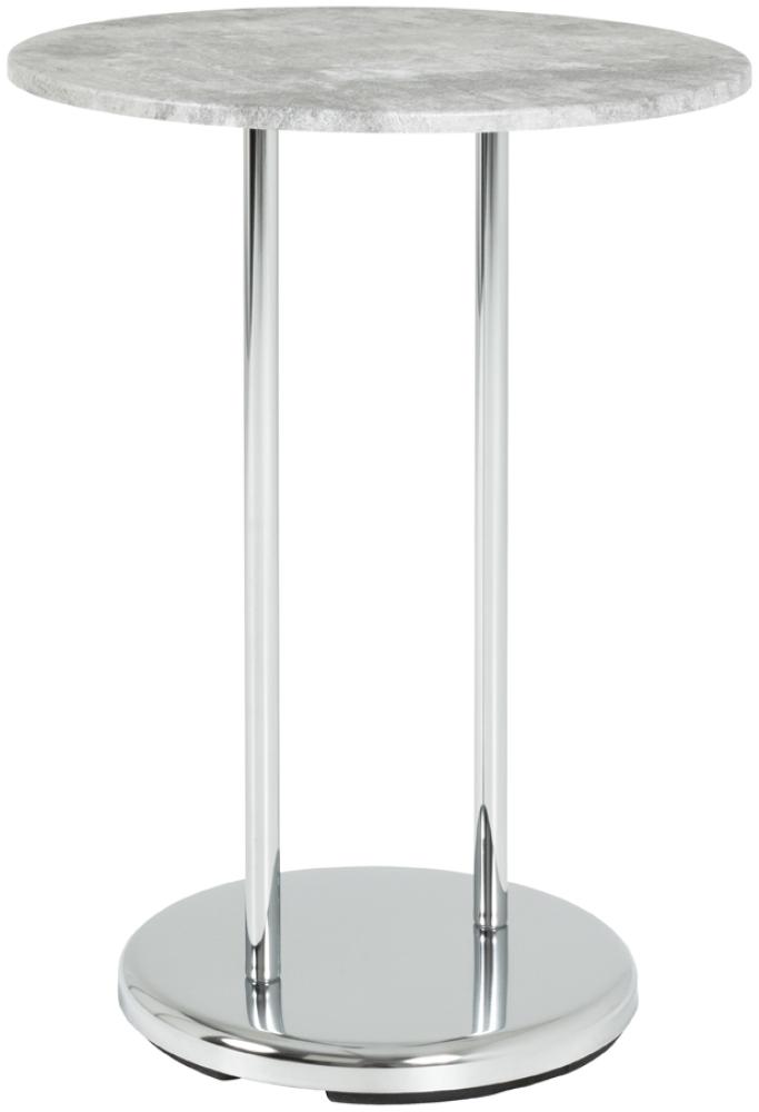 Beistelltisch >Lupus< in chrom-Betonoptik aus Stahl, MDF - 55cm (H) Bild 1
