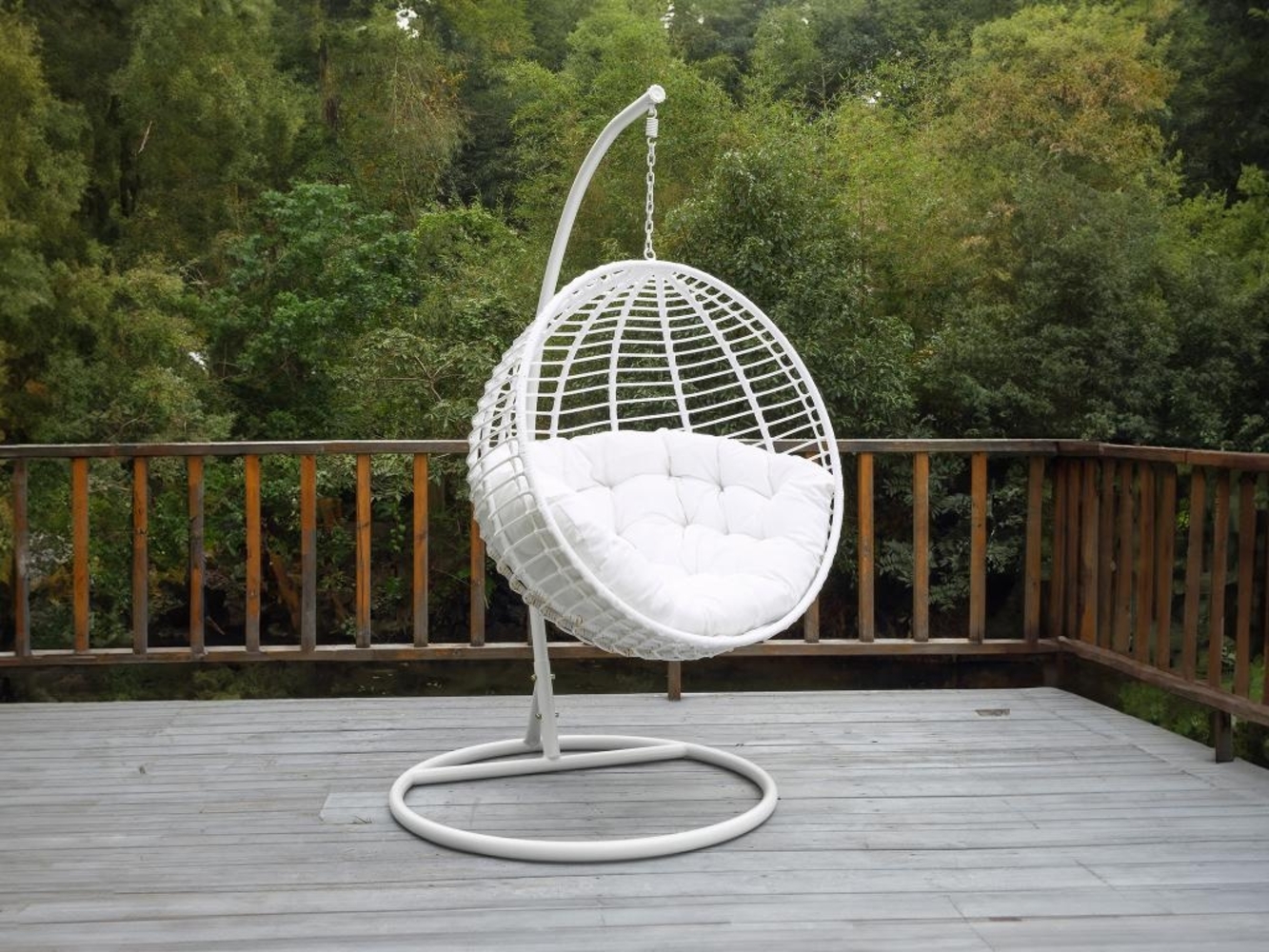 Vente-unique - Hängesessel - Polyrattan - Weiß - BONTOC von MYLIA Bild 1