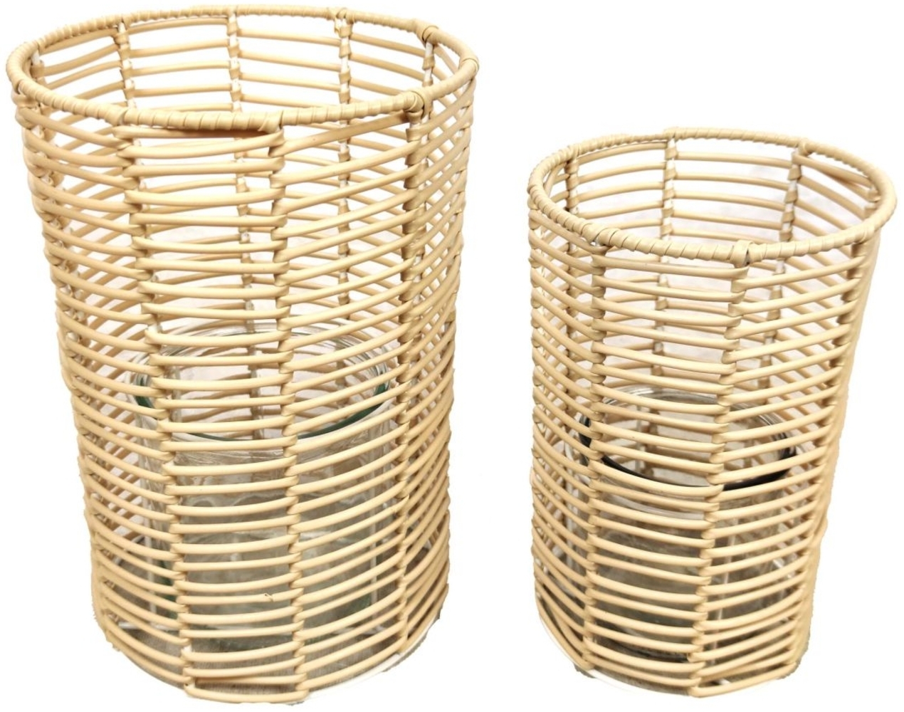 Dijk Rattan Laterne weiß Ø 19 x 28 cm Bild 1