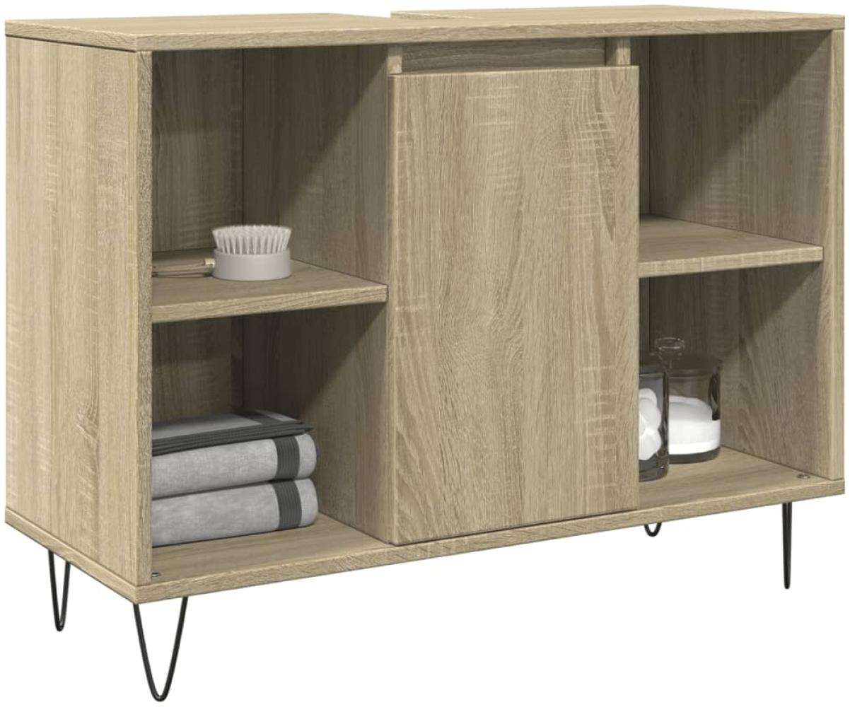 vidaXL Badschrank Sonoma-Eiche 80x33x60 cm Holzwerkstoff 849680 Bild 1