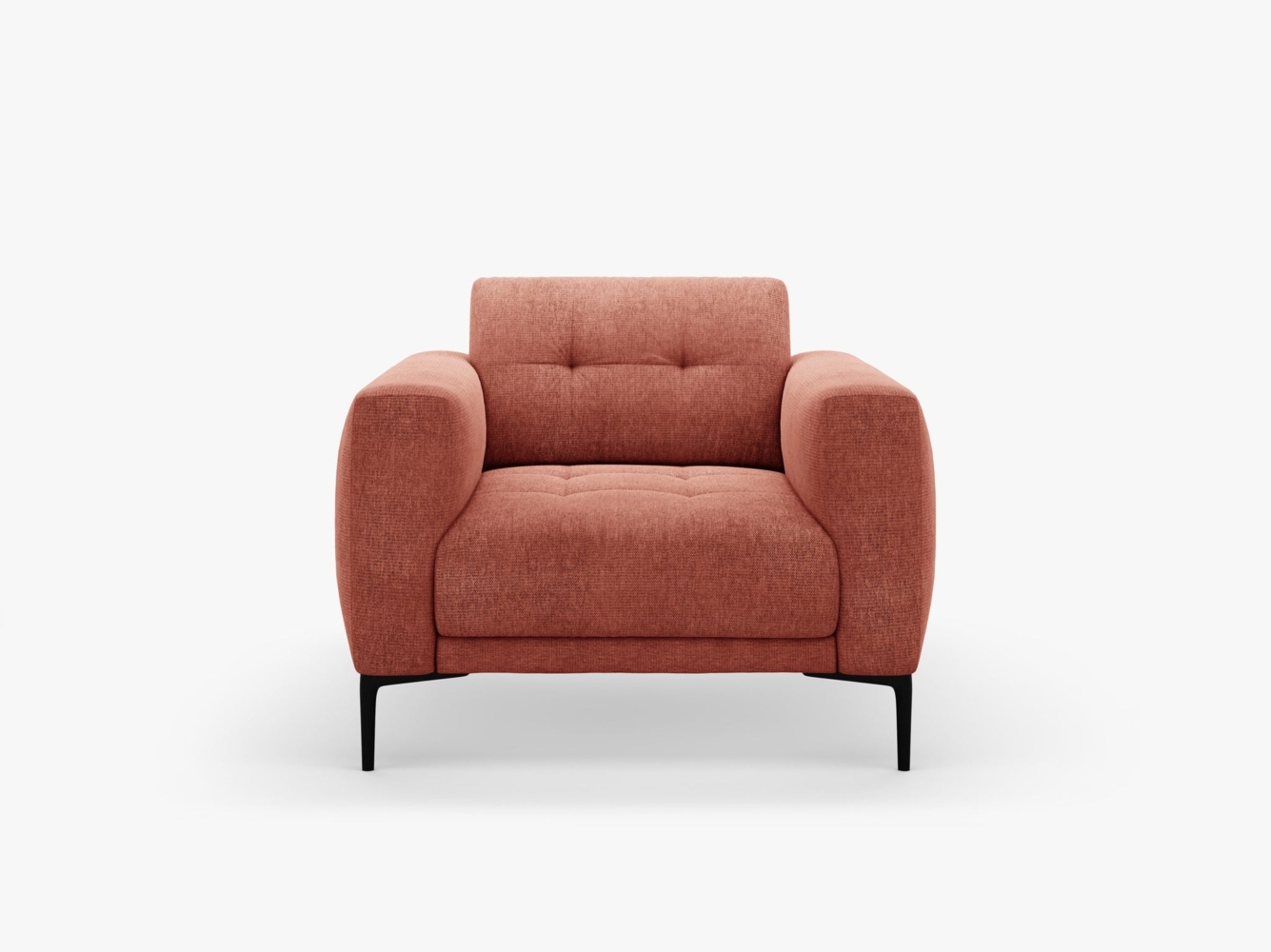 Micadoni Sessel Bemy 1-Sitzer Strukturierter Stoff Koralle Bild 1