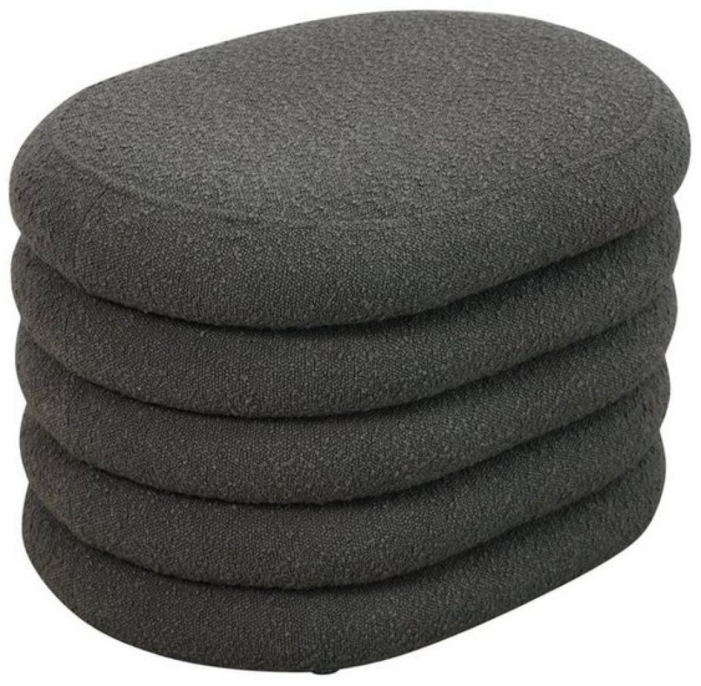 SVITA BLOSSOM Hocker mit Stauraum Sitzhocker Ottomane Boucle-Polster Dunkelgrau Bild 1