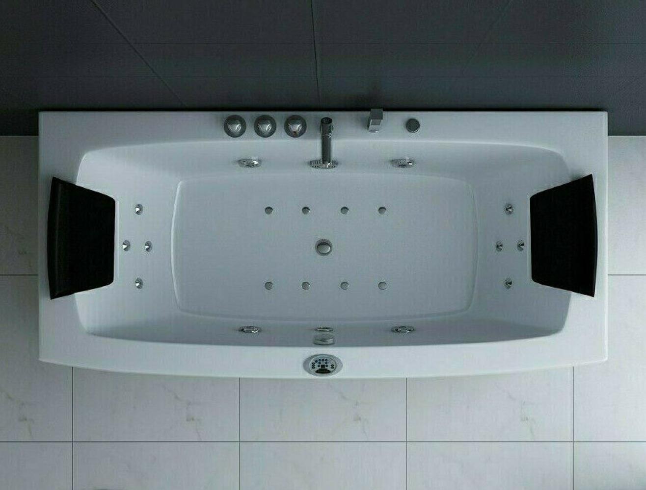 Luxus LED Whirlpool Badewanne SET 170x80cm +Heizung+Hydrojet +Ozon +Radio 2024 Bild 1