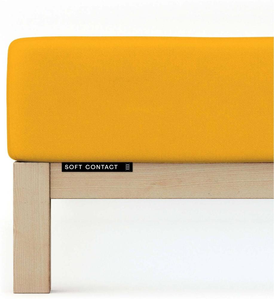 Schlafgut Jersey Spannbetttuch Soft Contact | 180x200 - 200x200 cm | yellow-deep Bild 1