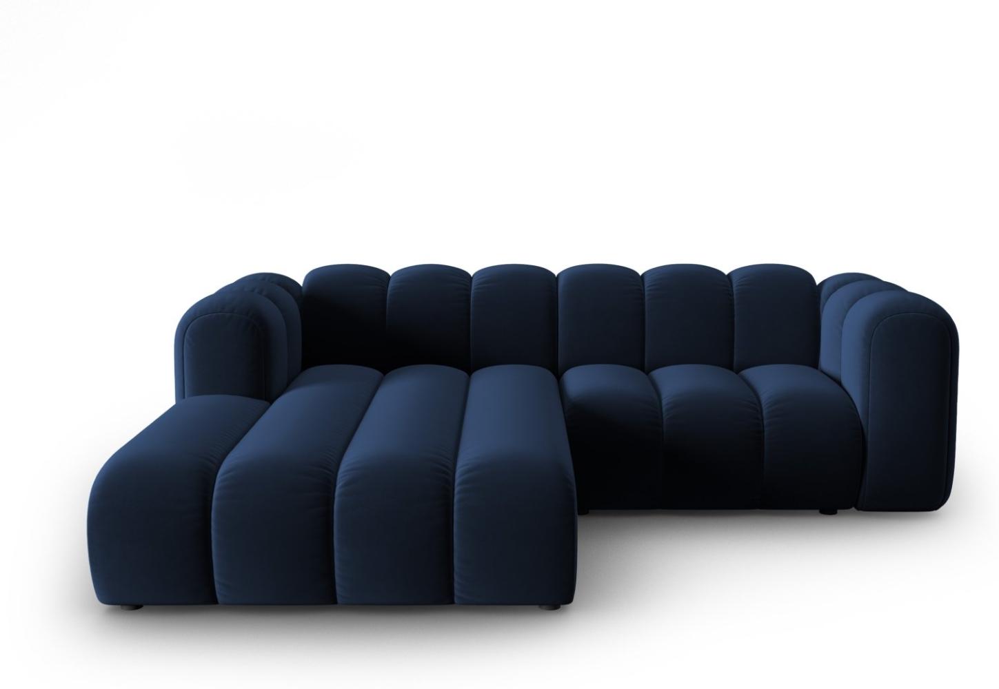 Micadoni Modulares Ecksofa Lupine 3-Sitzer Links Samtstoff Königsblau Bild 1