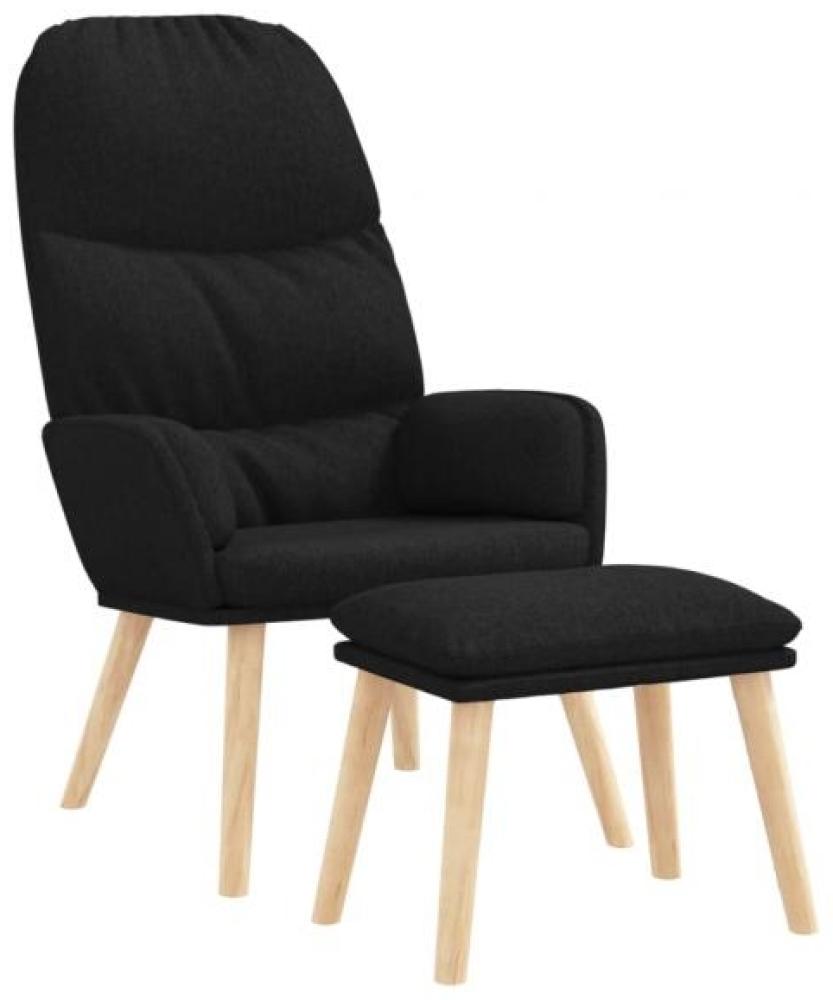 vidaXL Relaxsessel mit Hocker Schwarz Stoff 3097348 Bild 1