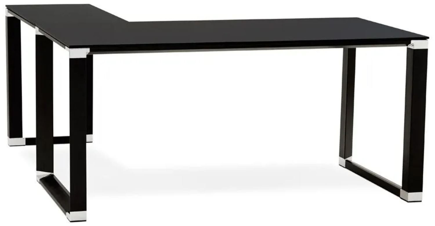 Kokoon Design Eckschreibtisch Warner Glas Schwarz 170x75x160 cm Bild 1