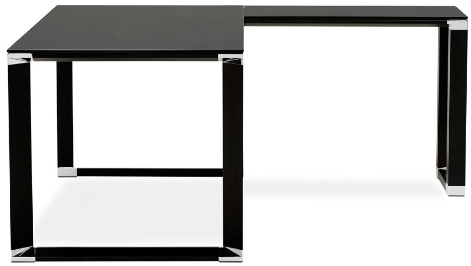 Kokoon Design Eckschreibtisch Warner Glas Schwarz 170x75x160 cm Bild 1