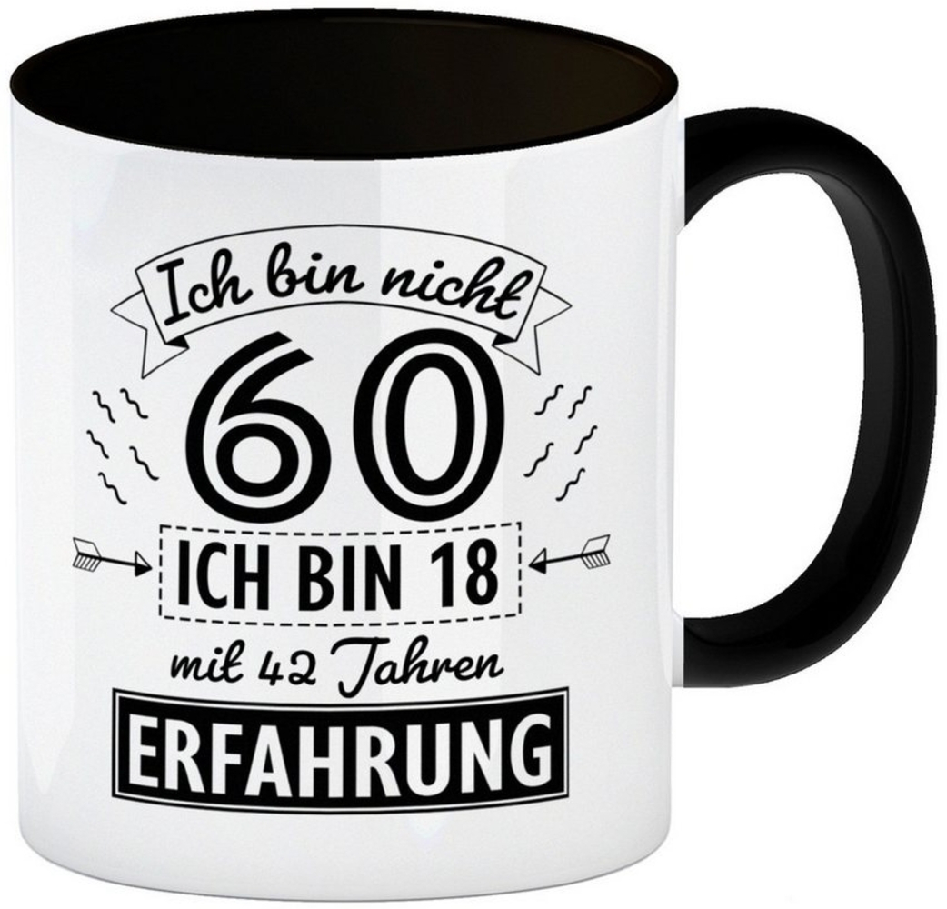 speecheese Tasse Witziger Kaffeebecher Schwarz für den 60. Geburtstag mit Motiv: Bild 1