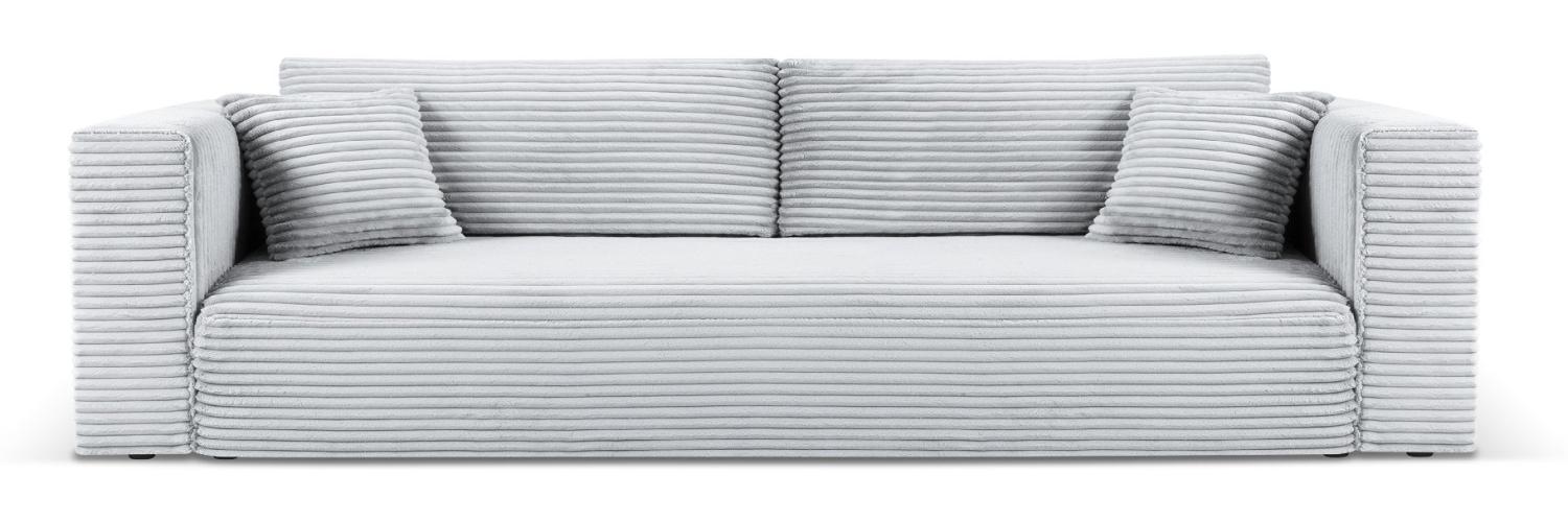 Micadoni Sofa mit Bettfunktion Diego 4-Sitzer Kordstoff Hellgrau Bild 1