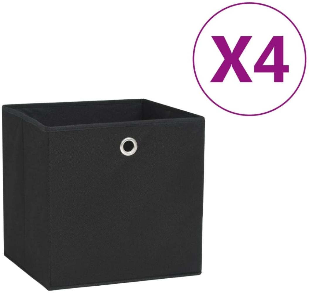 vidaXL Aufbewahrungsboxen 4 Stk. Vliesstoff 28x28x28 cm Schwarz 325187 Bild 1