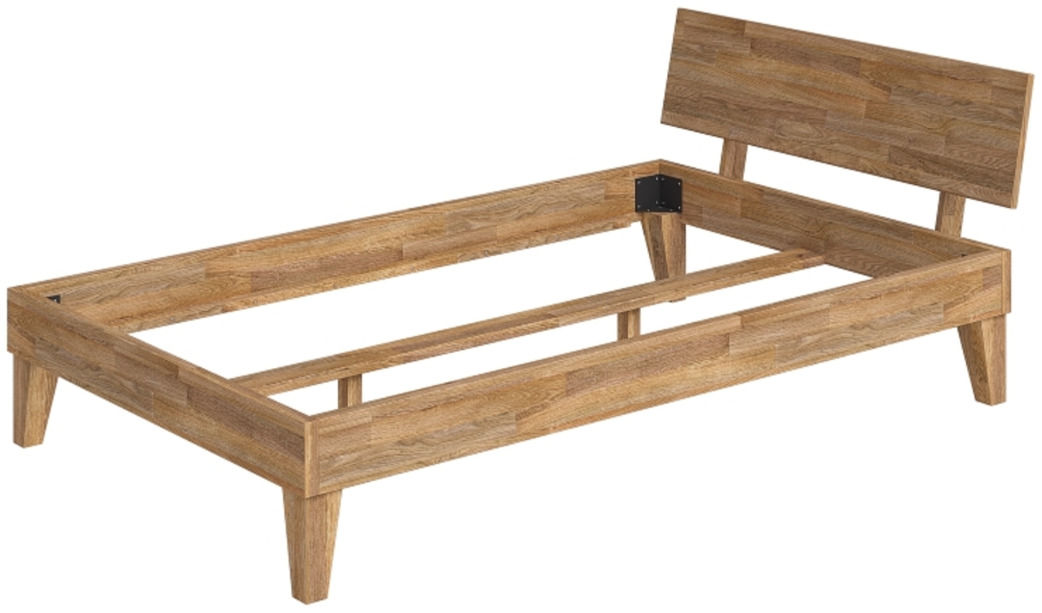 skølm 'Asgard' Bett 120x200 cm, natur geölt, Massivholz Eiche, Massivholzbett mit Bettkopf, geeignet als Doppelbett Bild 1