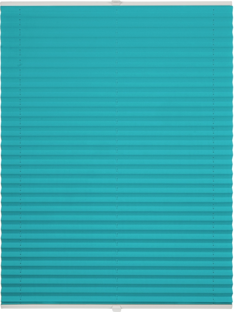 ondeco Plissee nach Maß für alle Fenster innen Montage in Glasleiste mit Spannschuh Sonnenschutz Rollo Sichtschutz Blickdicht - Türkis - B): 41-50 cm, H): 101-150 cm Bild 1