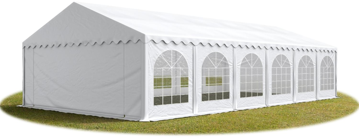 TOOLPORT Festzelt Partyzelt 5x12 m PREMIUM, hochwertige PVC Plane 750 N in weiß 100% wasserdicht mit Bodenrahmen Bild 1