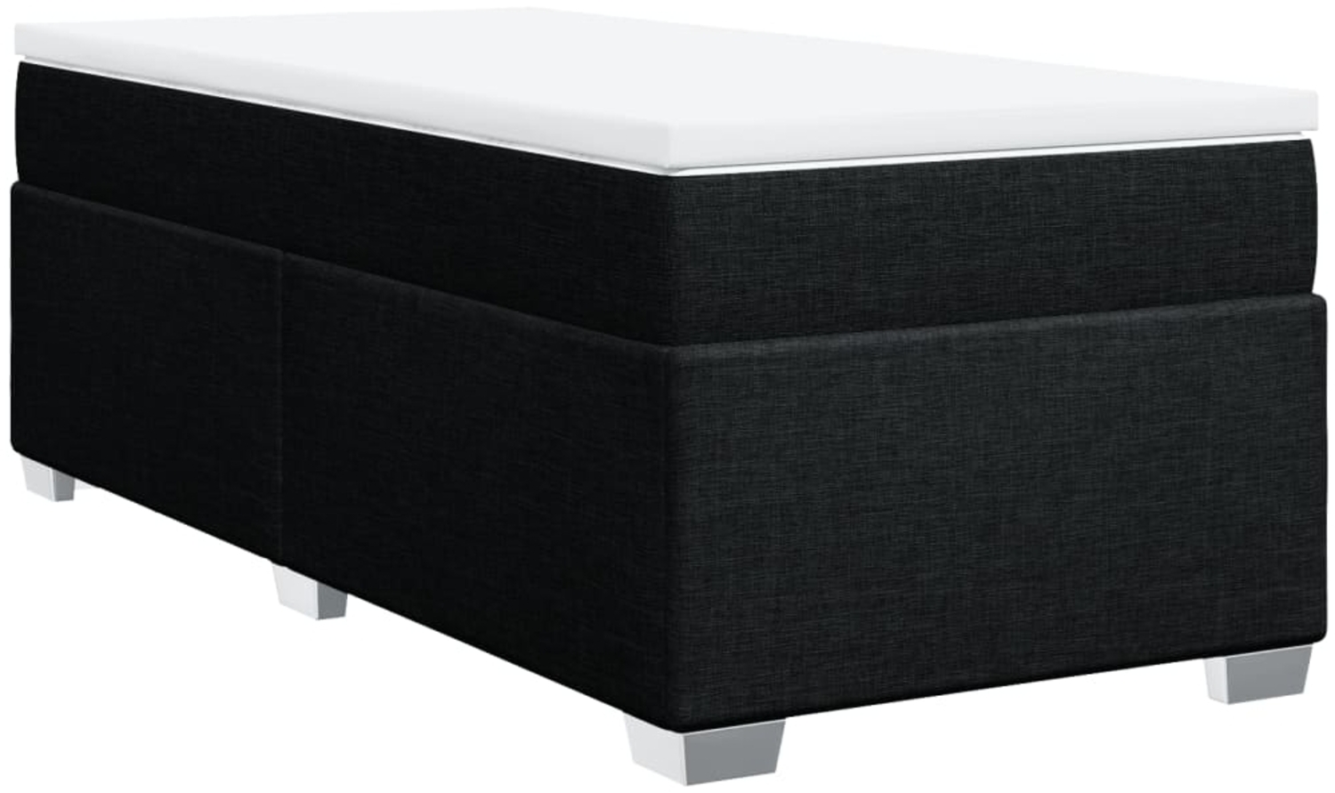 vidaXL Boxspringbett mit Matratze Schwarz 90x200 cm Stoff 3285104 Bild 1