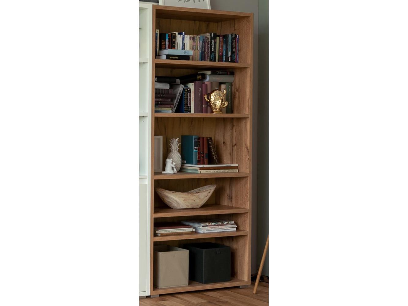 Regal >Ravenna< in Honig-Eiche - 85x191x37cm (BxHxT) Bild 1