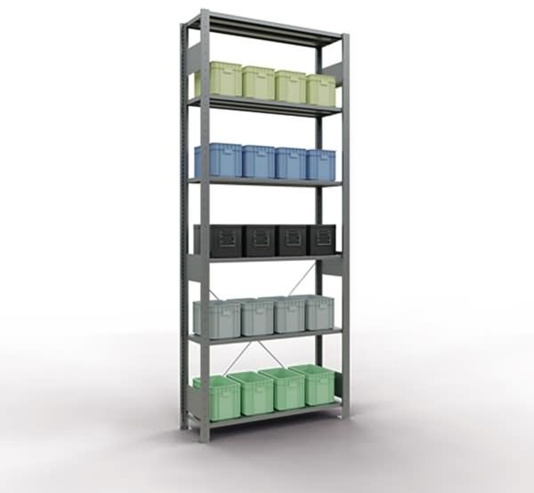 Schulte Regal MULTIplus150 12731 Grund 2.500x1.000x300mm 6 Böden verzi Bild 1