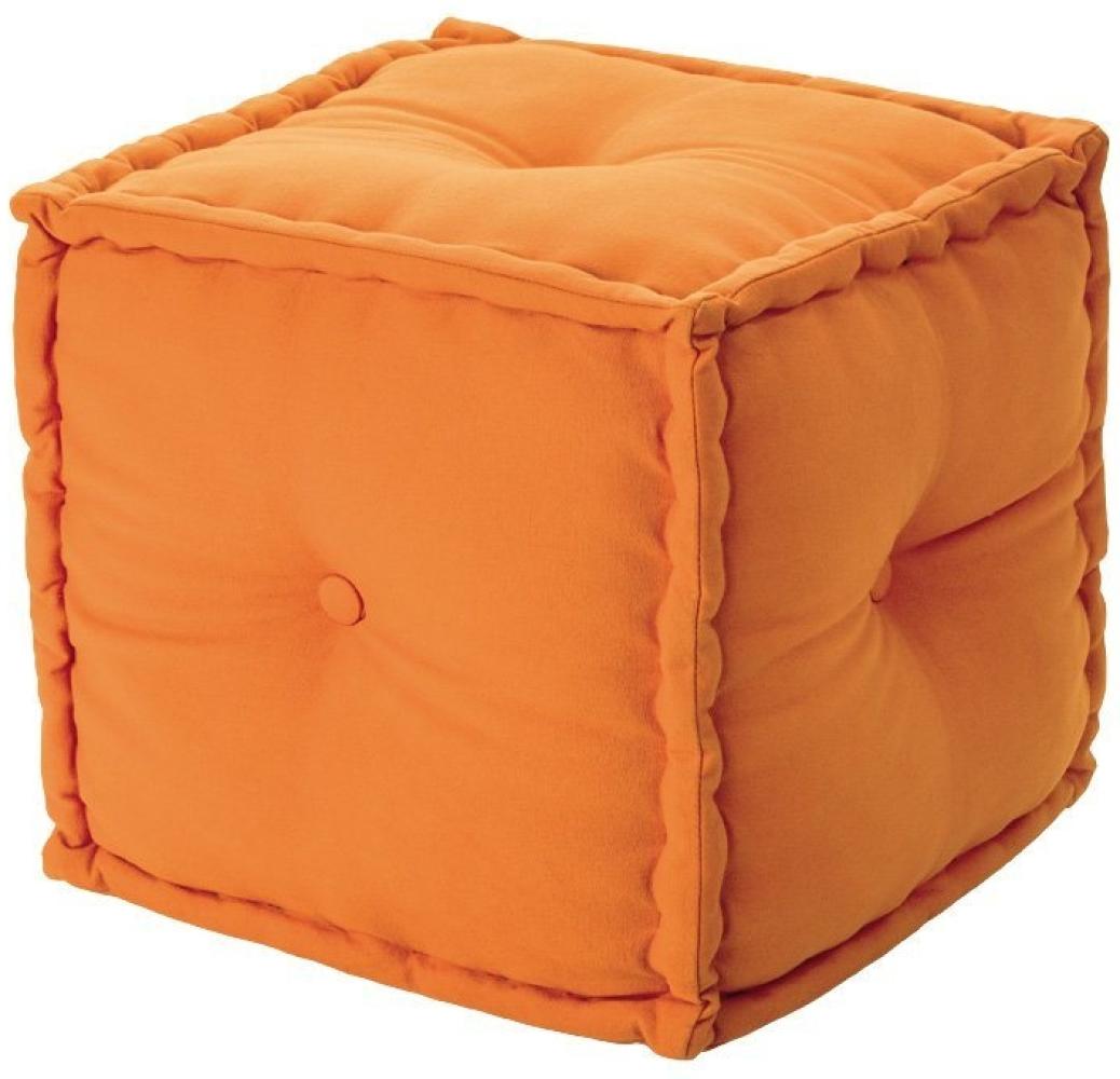 More2Home Sitzhocker Sitzhocker Samt eckig, orange Bild 1