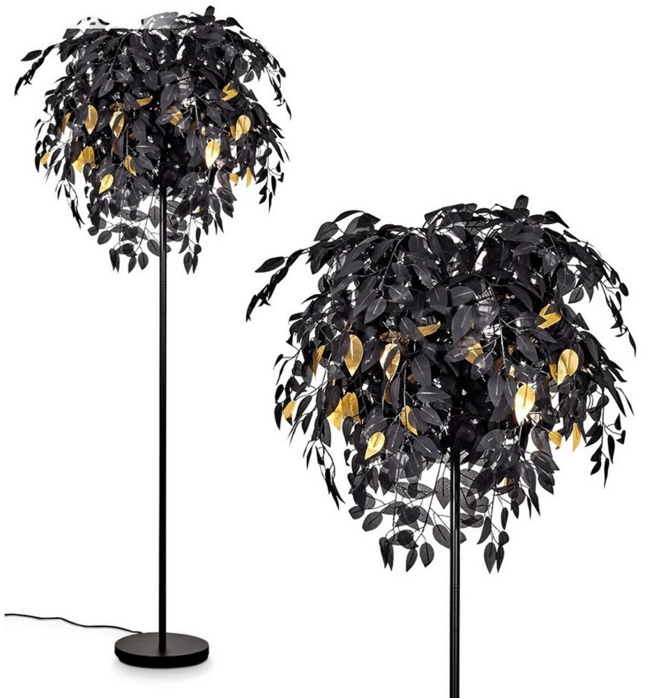 hofstein Stehlampe »Orticelli« Stehlampe aus Metall/Kunststoff in Schwarz/Goldfarben, ohne Leuchtmittel Bild 1