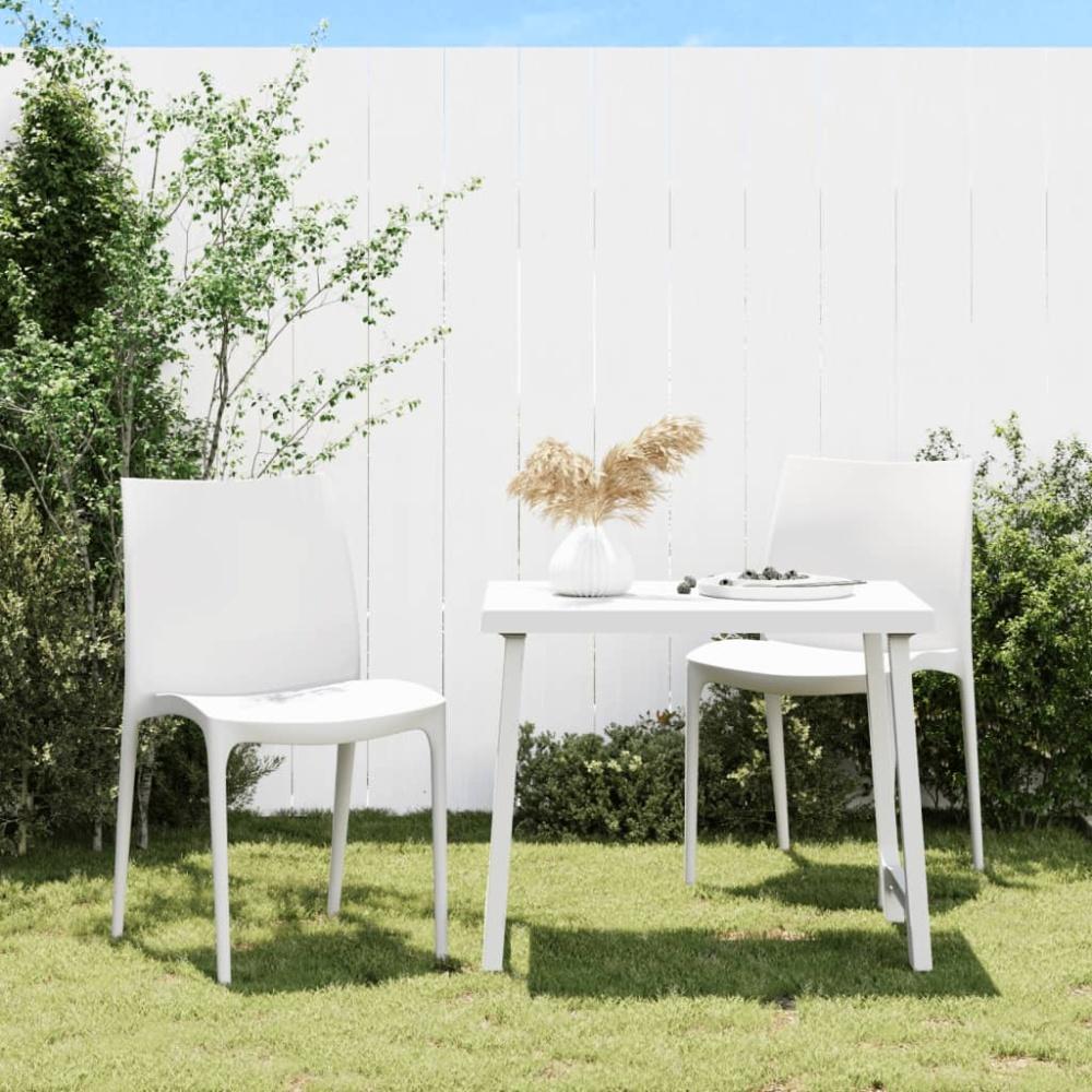 vidaXL Gartenstühle 2 Stk. Weiß 50x46x80 cm Polypropylen 364734 Bild 1