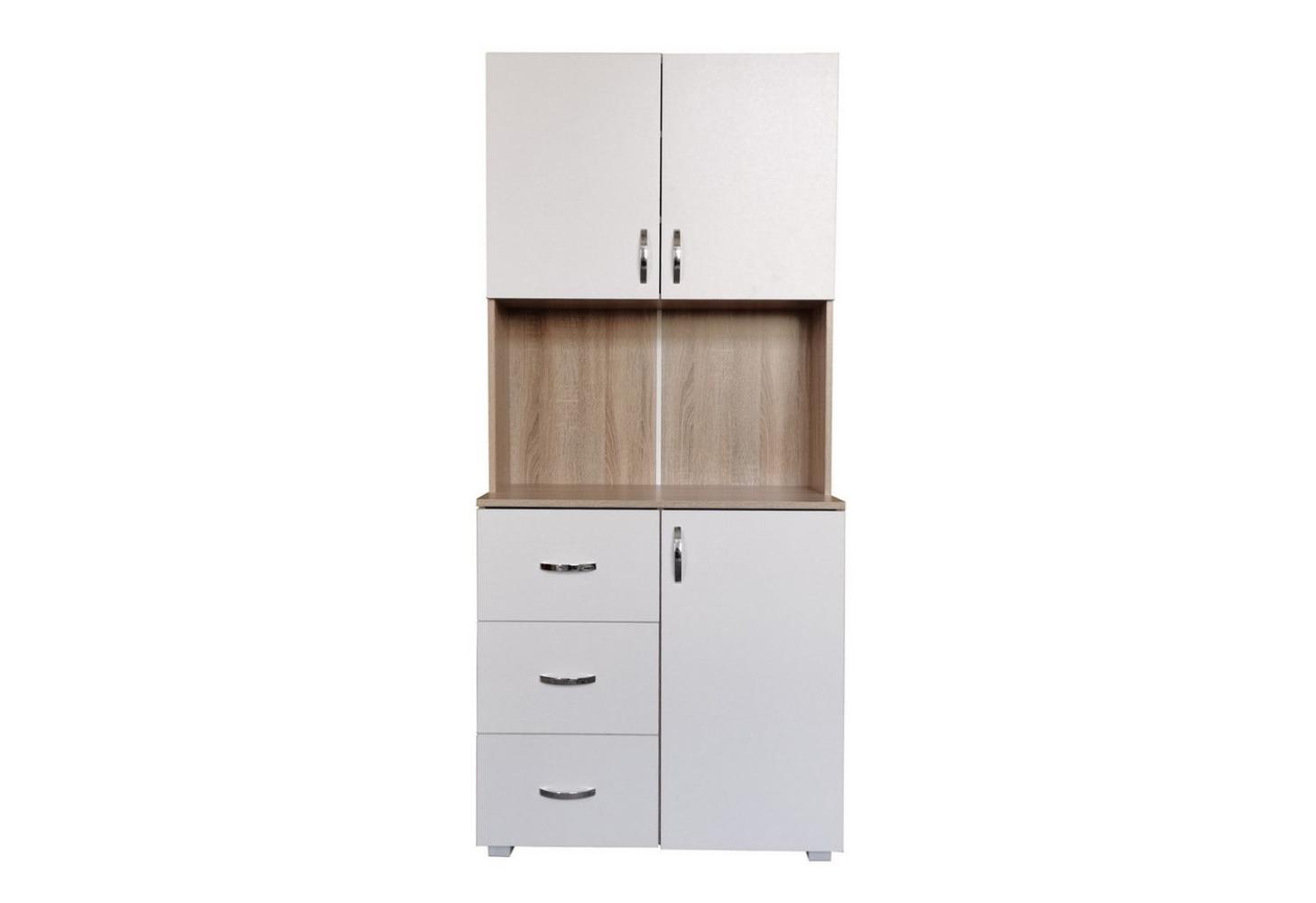 HTI-Living Hochschrank Küchenschrank Weiß/Sonoma Blanca (Stück, 1x Schrank Blanca, ohne Dekoration) Küchenbuffet Hochschrank Bild 1