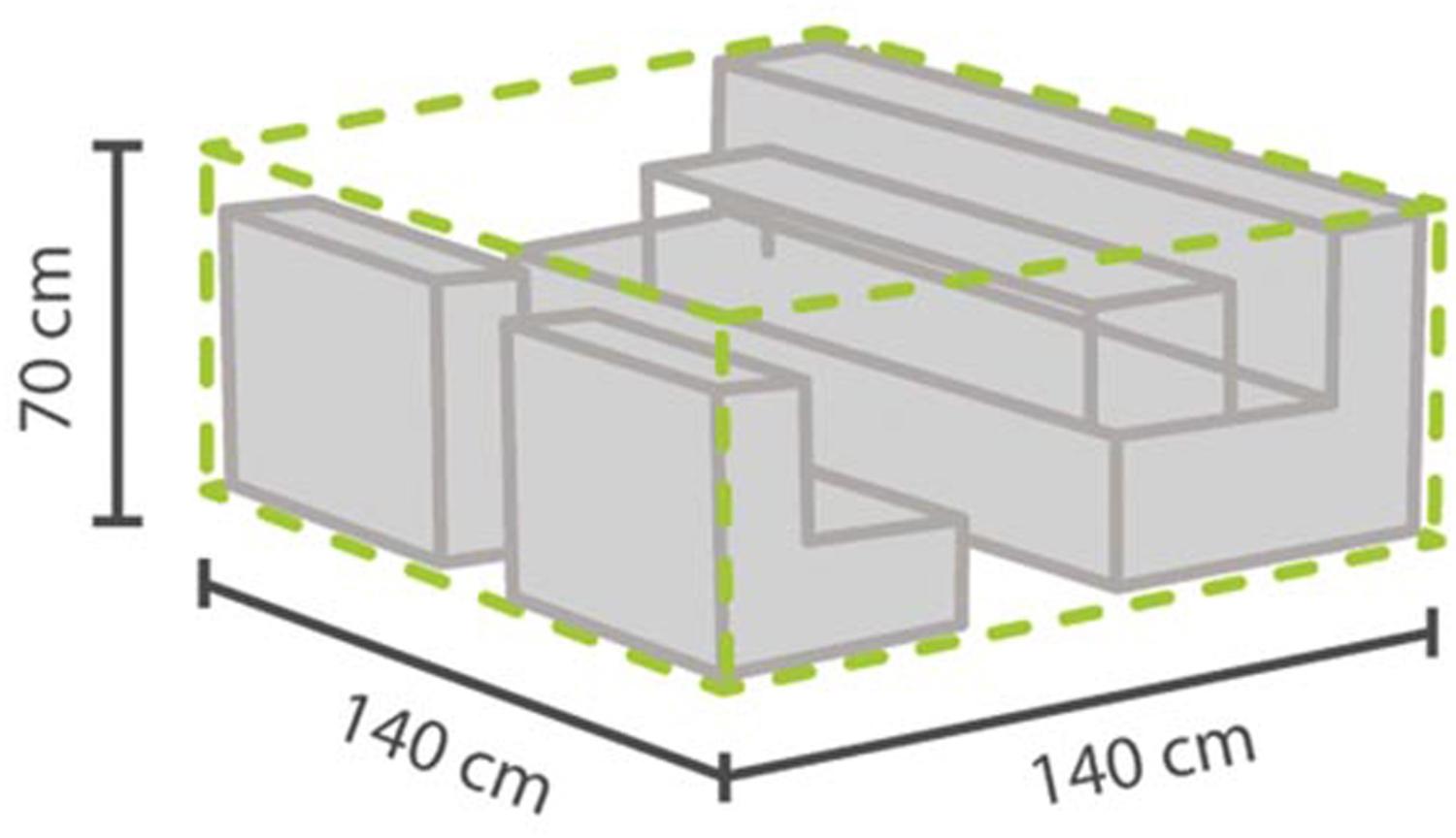 Perel Wetterfeste Schutzhülle Abdeckung XS für Garten Lounge Set, 140 x 140 x 70 cm Bild 1