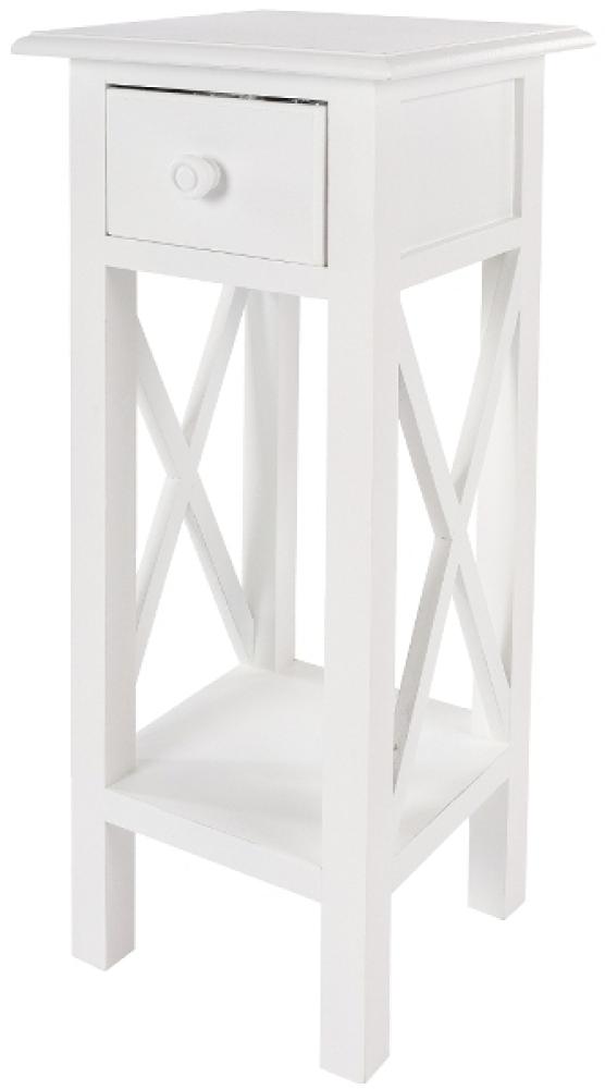 Beistelltisch Meridian 1 Schublade MDF Weiß Bild 1