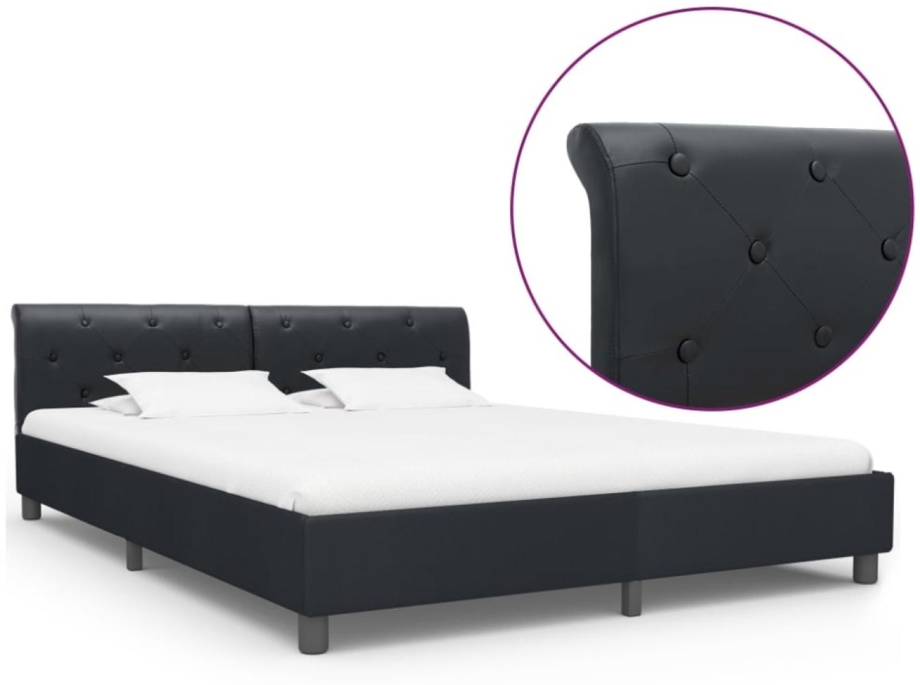 vidaXL Bettgestell Schwarz Kunstleder 160 × 200 cm 284880 Bild 1