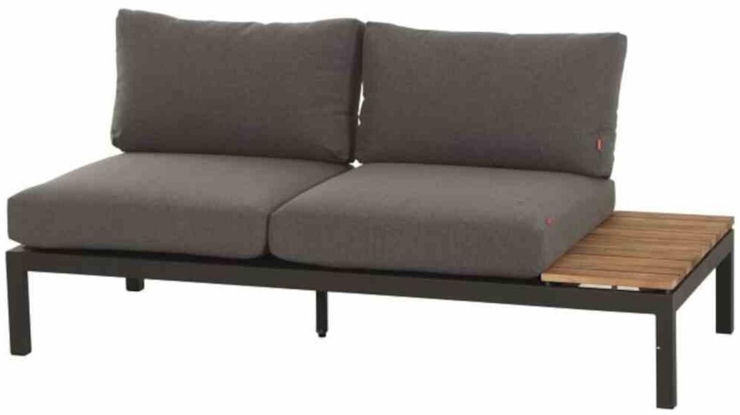 Siena Garden 2-Sitzer Lounge-Sofa Alvida Aluminium anthrazit/Ranotex schwarz/Teak Bild 1