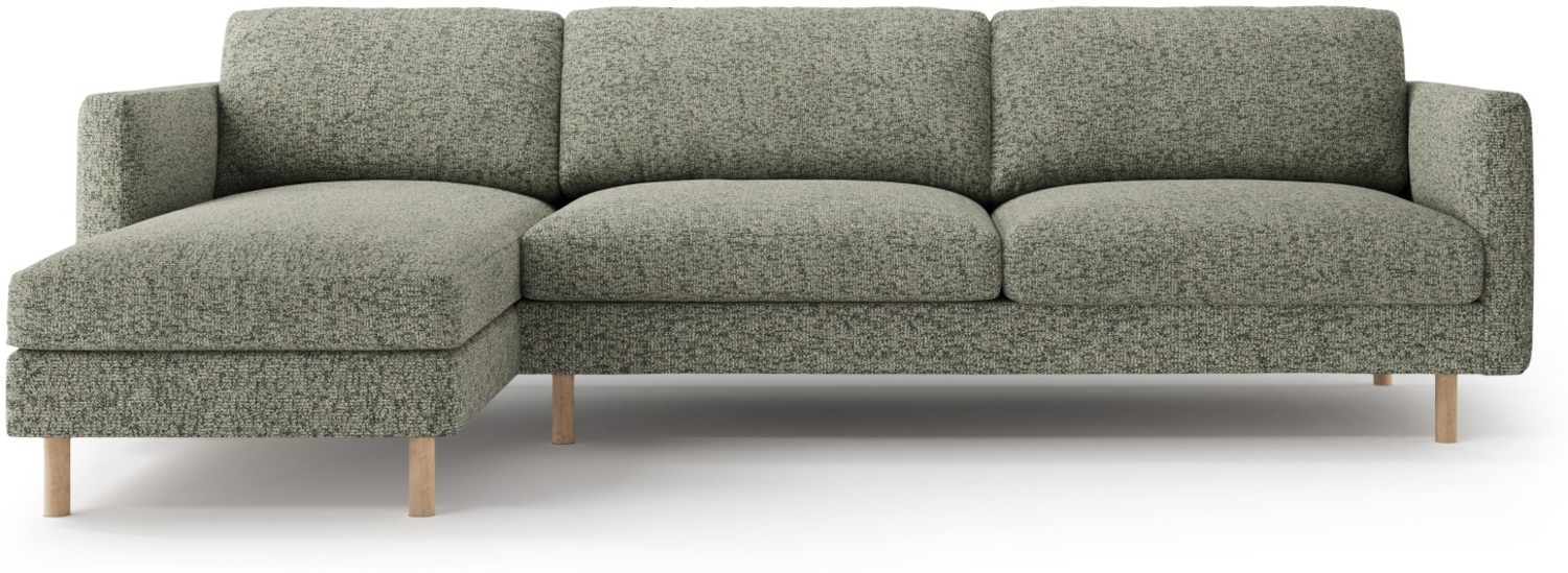 Micadoni Ecksofa Eden 4-Sitzer Links Strukturierter Stoff Moßgrün Melange Bild 1