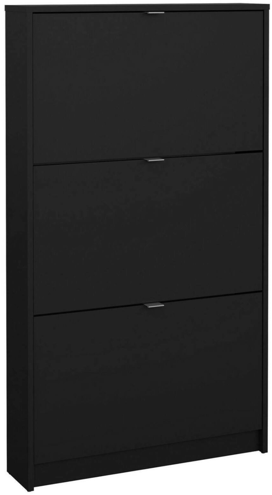 Dmora Schuhschrank Aran, Schuhregal, Mehrzweck-Eingangsgarderobe, Möbel für Schuhe, 70x17 h124 cm, Schwarz Bild 1