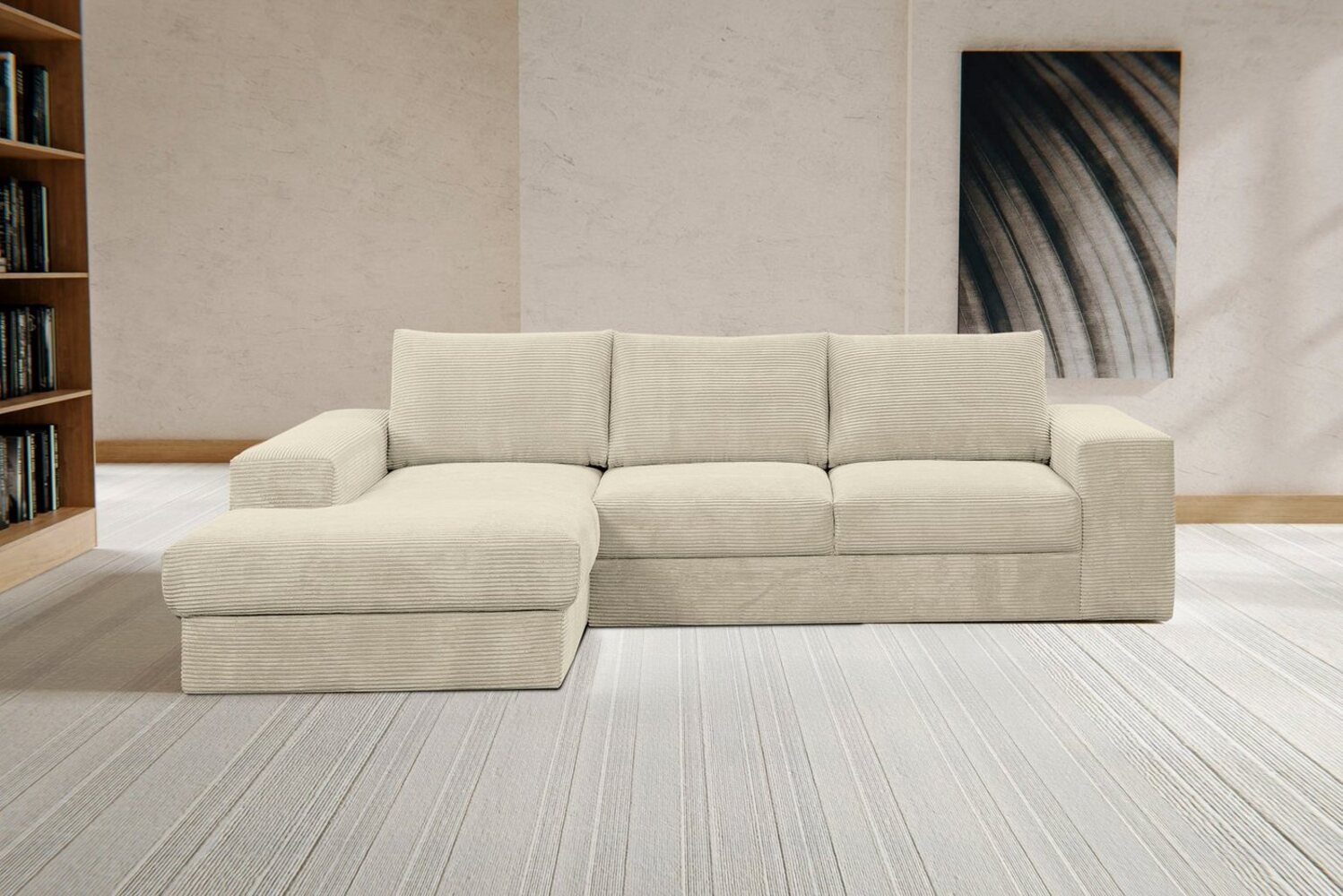 WERK2 Ecksofa Rozzana, Design Ecksofa mit hohem Komfort in trendig-weichem Cord & Breitcord Bild 1