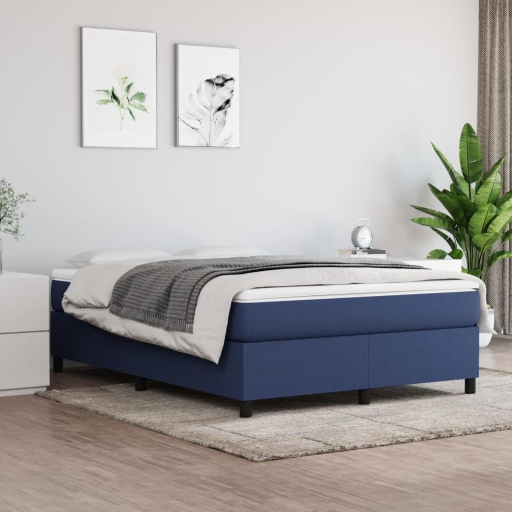 Boxspringbett Blau 140x190 cm Stoff [3120860] Bild 1