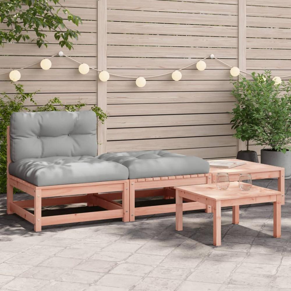 vidaXL Gartensofa ohne Armlehnen mit Kissen und Hockern 838147 Bild 1