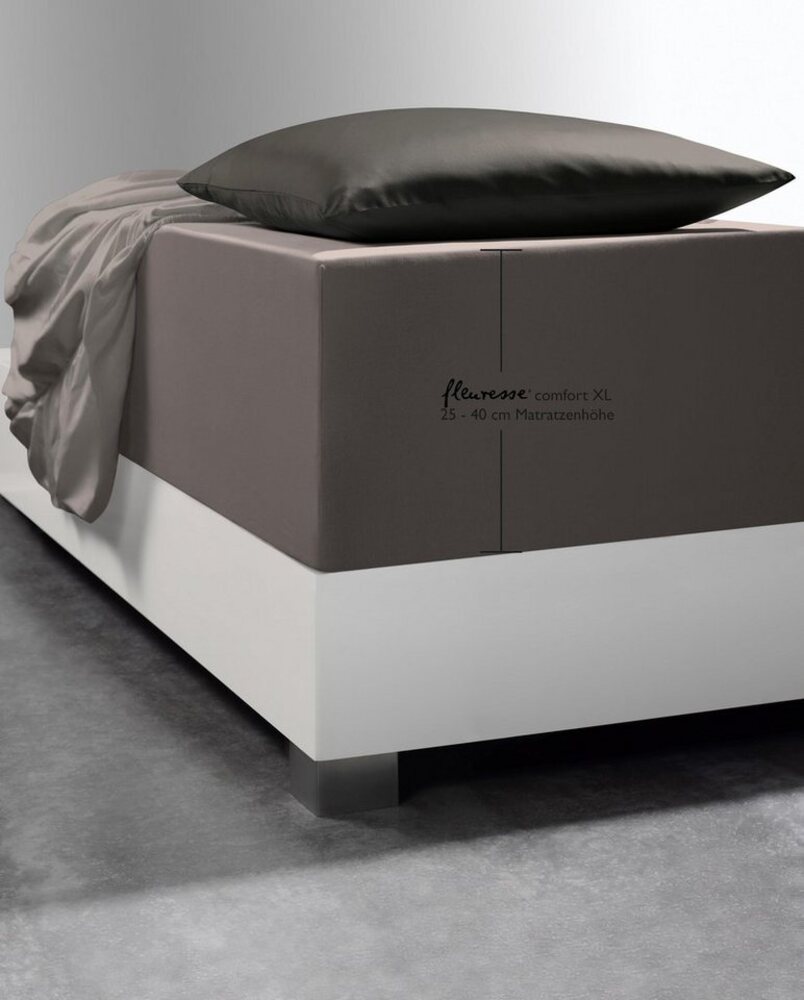 fleuresse Spannbettlaken Comfort XL-Jerseyspannlaken, 96% Baumwolle, 4% Elastan, Gummizug: rundum, für Matratzen bis 40cm sowie Wasserbetten und Boxspringbetten geeignet Bild 1