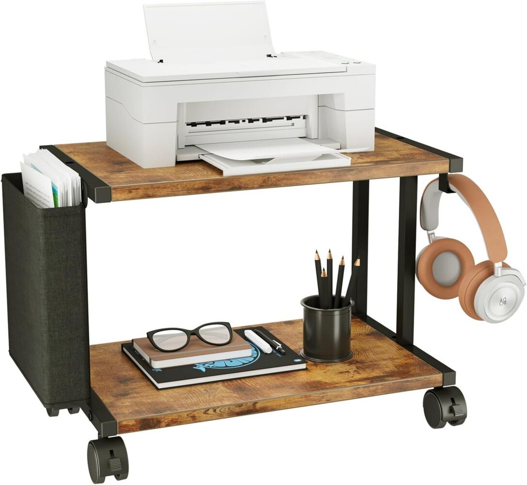 Dripex Druckertisch Druckerständer 2 Ebene Druckerhalter Regal für Drucker Fax Bild 1